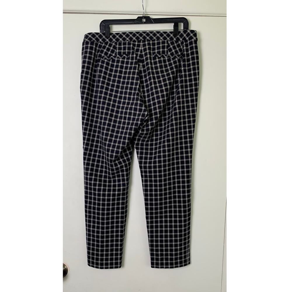 J. Jill Pants Womens 14 Premium Bi Stretch Plaid Mid Rise Black White - Picture 3 of 9